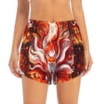 thumbnail image 2 of Pofeuu Red Sun Flame Fox Print Women's Athletic Shorts Running Workout Shorts Tummy Control Quick Dry Gym Shorts with Pockets Double layer sports shorts-XX-Large, 2 of 7
