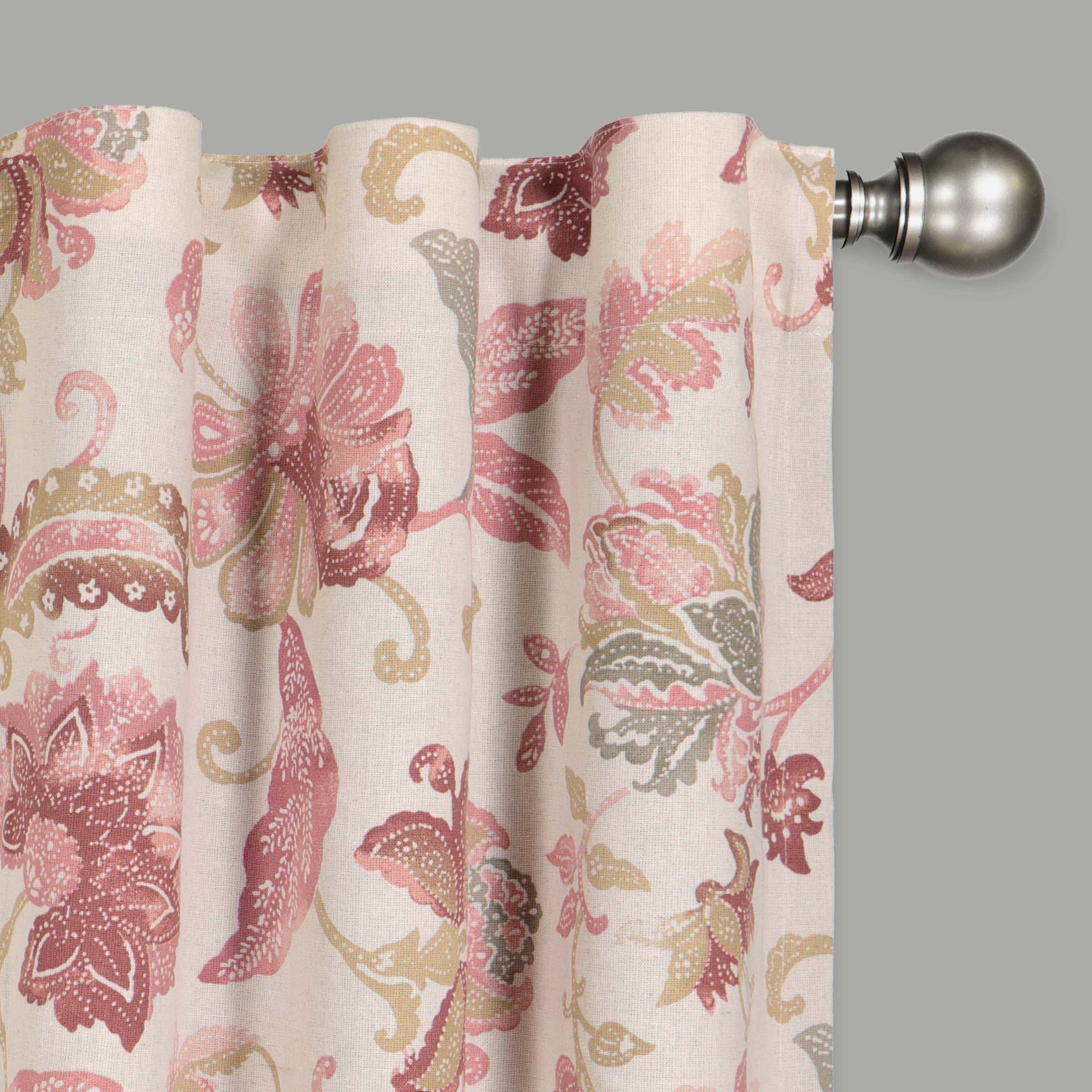 Eclipse Traditional Floral Rod Pocket Blackout Curtain Panel, 52" x 84"