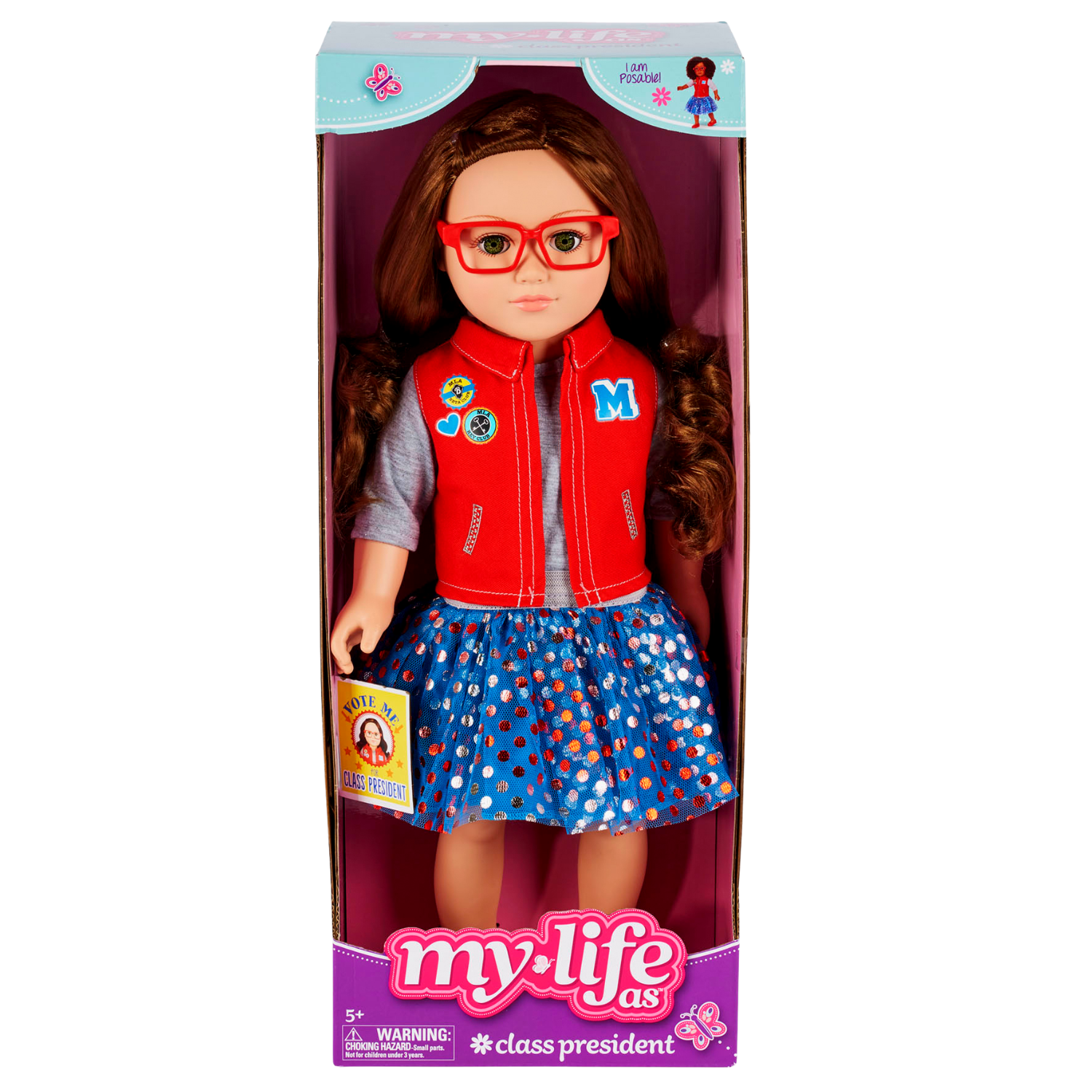 My Life as Poseable Class President Doll Hair Playset for Kids
