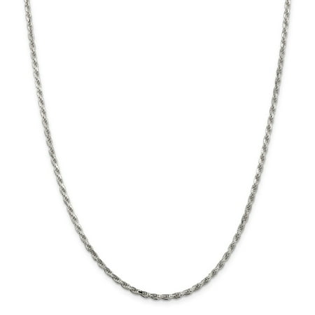 - Sterling Silver 2.5mm Sparkle-Cut Rope Chain Necklace - Length: 16 to 36