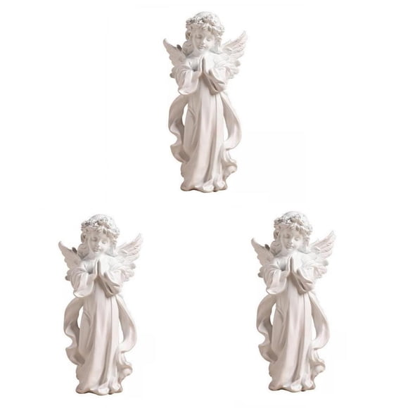 Portavelas Estatua,Ángel Oración Estatuilla Estatua Querubín Escultura,Adorno De Oración Decoración Con Estilo Europeo Blanco,Colección decorativa de decoración de escritorio de