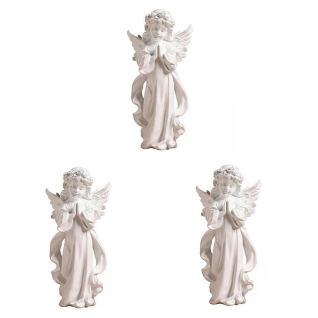 3 Estatuas De Resina De ángel Rezando Para Decoración Del Hogar De Navidad Zulema Portavelas Estatua