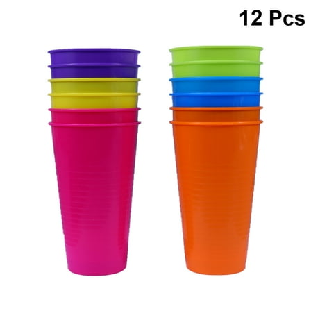 DECORNIJIA Colored Beverage Cups Green Round Party Supplies 12Pcs