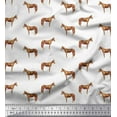 thumbnail image 1 of Soimoi White Georgette Viscose Fabric Horse & Dot Animal Print Fabric by Yard 44 Inch Wide, 1 of 3