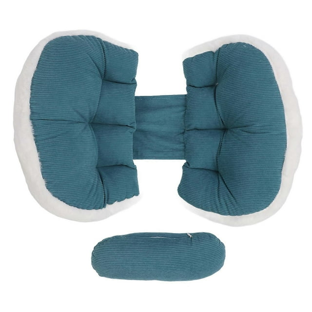 Pregnancy Waist Support Pillow Adjustable Detachable Soft Breathable U Shaped Maternity Pillow for Back Belly Blue