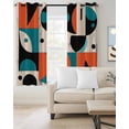 thumbnail image 2 of Burnt Orange Teal Black Blackout Curtains for Bedroom Living Room Darkening Curtains 54 Inch Long Modern Abstract Geometric Short Curtain for Small Window Treatment Insulated Grommet Drapes 52"x54"x2, 2 of 9