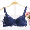thumbnail image 5 of Sujetador de encaje floral para mujer Tallas grandes Sujetador con aros acolchado y push up Bowknot Abanopi Aqua/40D, 5 of 5