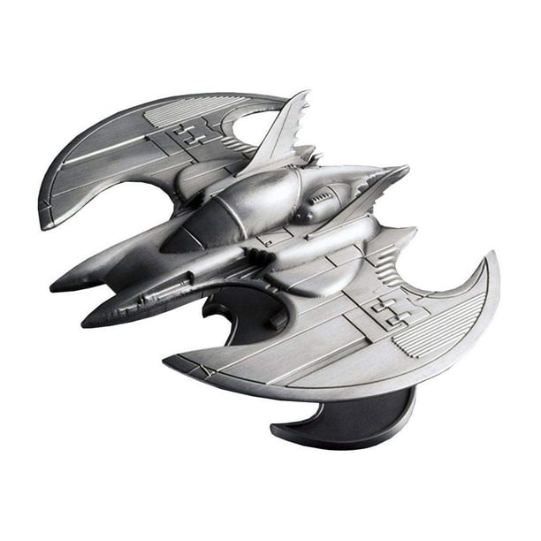 Réplica de vehículo QMx Batman Batwing, metal plateado, 17 cm, adulto
