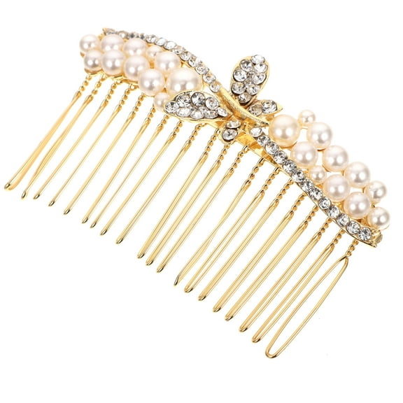 DECOMELODY 1Set Hair Piece For Wedding Bride Rhinestone Hair Side Comb With Classic Style 8x5.2x1.5cm