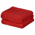 thumbnail image 2 of Beauty Threadz Cotton Banded Bath Mats, Red, [Not a Bathroom Rug], 21 x 34 Inches, 100% Ring Spun Cotton - Highly Absorbent and Machine Washable Shower Bathroom Floor Mat (Pack of 2), 2 of 7