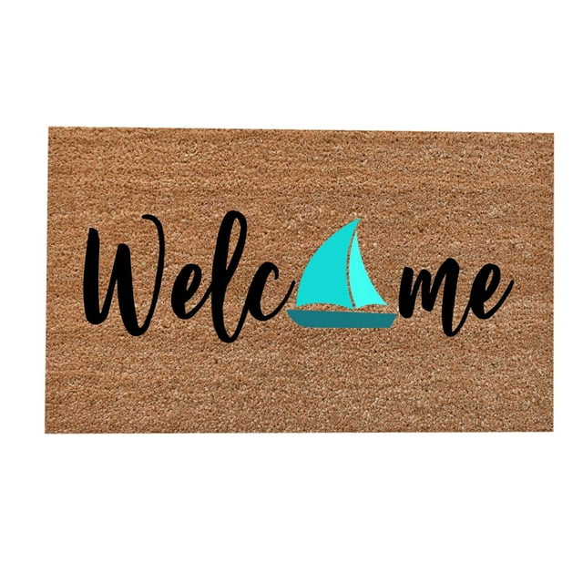 Summer Coir Mat Funny Mats for Front Door Absorbent Resist Dirt Indoor Outdoor Rug Absorbent Rugs Entryway Door Mat Doormat for Outdoor and Indoor Use, Perfect for Any Entryway, 16x24 Inch
