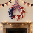 thumbnail image 1 of Dvkptbk Couronne du 4 Juillet pour Porte d'Entrée, Guirlande de Baies Rouges, Blanches et Bleues Patriotiques, Guirlande Florale Américaine en Forme de Larme pour Jour de l'Indépendance, Jour du Souvenir, Jour des Anciens Combattants, Piliers, Décoration de Porche, Mur, Fenêtre, 1 of 6