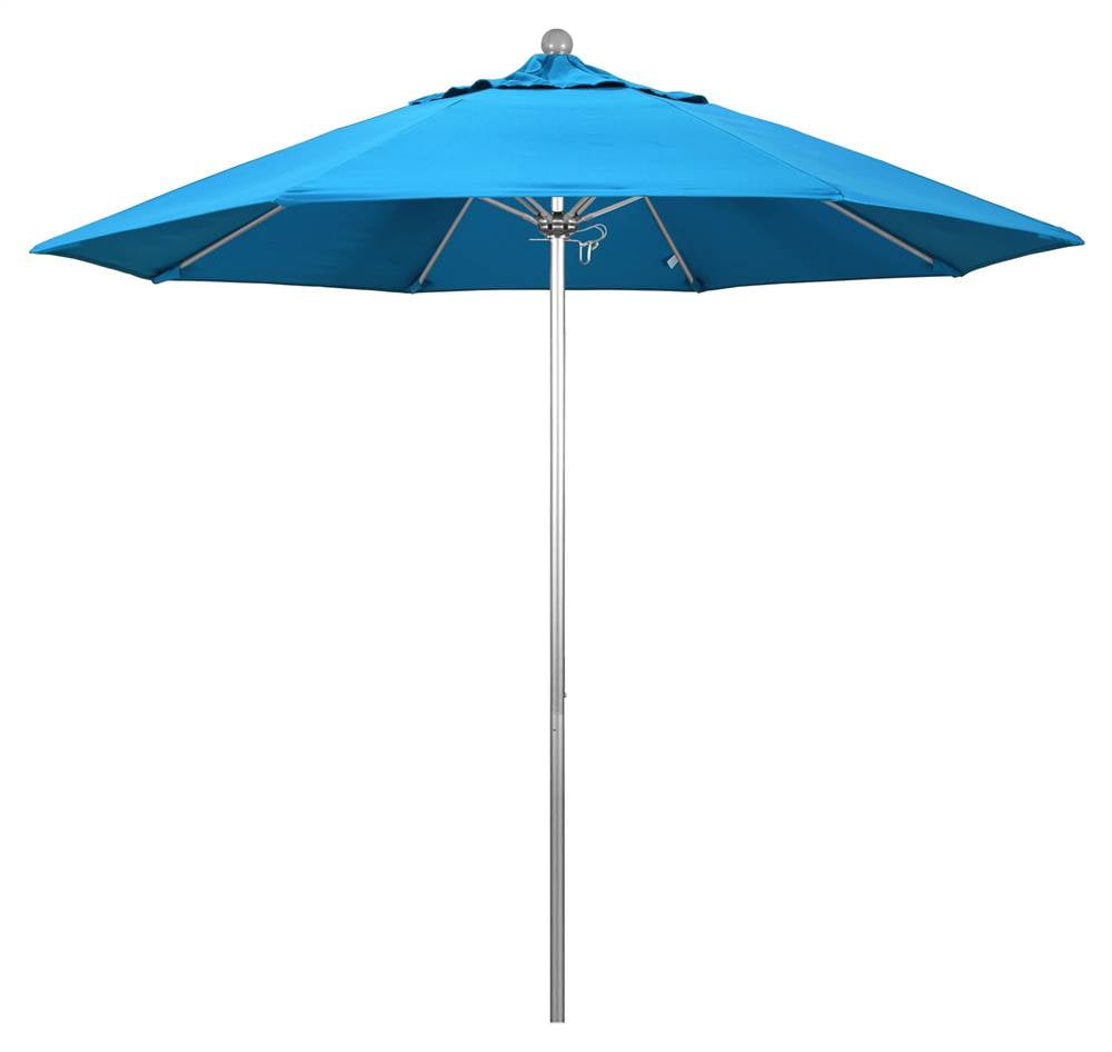 9 ft. Patio Umbrella in Sunbrella 2A Canvas Cyan Fabric