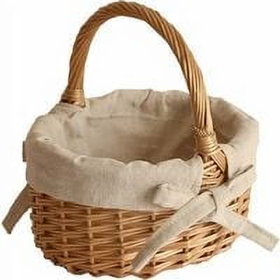 Cesta de mimbre pequeña para flores Cesta de almacenamiento portátil Cesta de picnic Cesta de flores de ratán tejido Cesta de verduras para frutas y verduras Color madera
