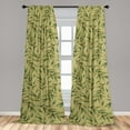 thumbnail image 2 of Botanical Window Curtains, Summer Vibes Olive With Leaves Pattern on Meadow Colored Backplane, Lightweight Decor 2-Panel Set with Rod Pocket, Pair of - 28"x63", Avocado Green Fern Green, by Ambesonne, 2 of 3