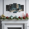 thumbnail image 3 of ZHONGYUTONG 5 Panel Christmas Wall Art Large Xmas Canvas Pictures Santa Claus and Reindeer Painting Winter Scenes Prints Holiday Home Wall Decor Framed (12x16inx2pcs 12x24inx2pcs 12x32inx1pcs), 3 of 4