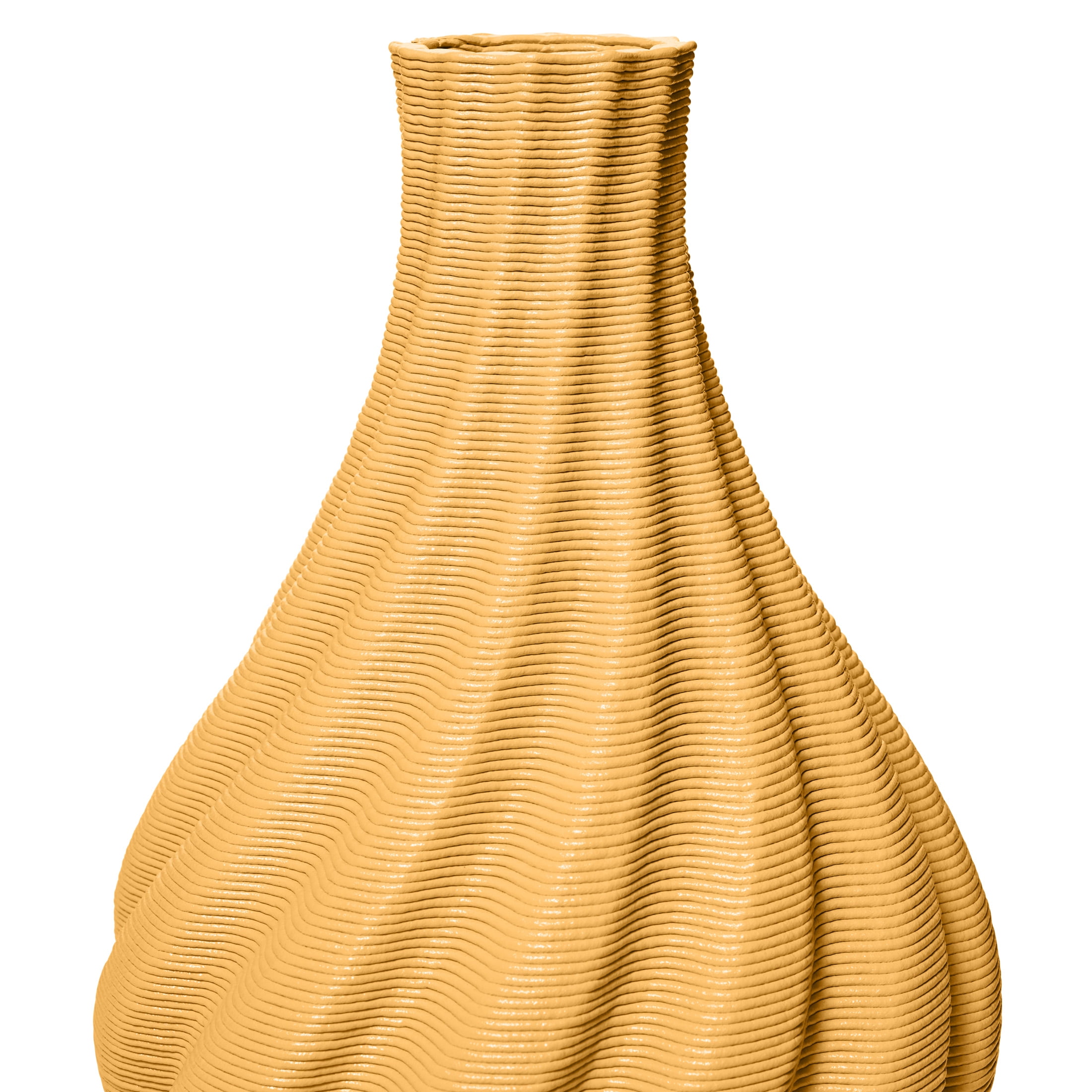Temi Coker for Walmart 3D Printed Decorative Vase, 12.5", Golden Cream