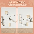 thumbnail image 5 of Imerelez 5 Piece Cat Wall Shelves, Wall Mounted Cat Shelves Perches, Ladder, Scratching Posts, Cat Wall Furniture for Climbing and Relaxing, Gray, 5 of 7