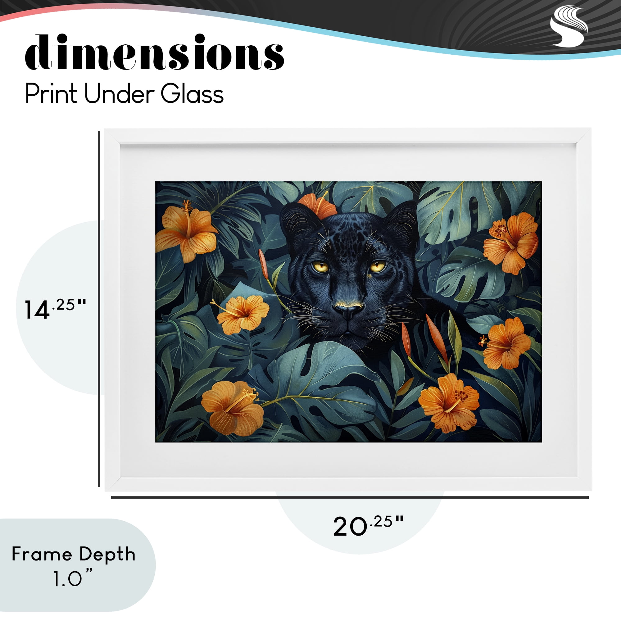 Stupell Industries Hiding Panther's Paradise White Framed Print Under Glass, design by Ray Powers