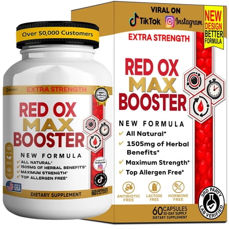 GreenVify Red Ox Max Booster – Men’s Daily Dietary Supplement, Advanced Vitality & Energy Support Formula