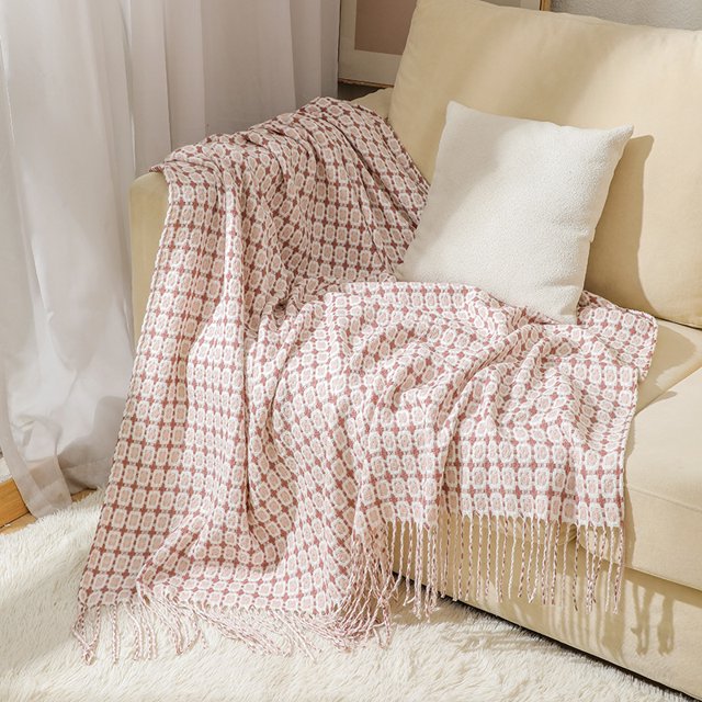 Plaid Throw Blanket for Couch Bed, Farmhouse Mohair Plaid Blankets, Soft Checkered Pattern, Fall Throw Blankets for Home Decor Fall Decor 127*180cm