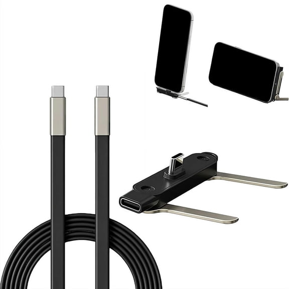 Invisible Stand Type-C Charger Cable, 1.5m 240w Adapter for Gaming, Office & Travel, Compatible with IPhone & Samsung Data Cable Set