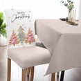 thumbnail image 2 of Chair Covers for Dining Room Set of 6,Merry Christmas Tree on Retro Linen Stretch Seat Protector Removable Washable Chairs Slipcovers for Kitchen Banquet Wedding Hotel,Beige Pink, 2 of 6