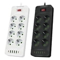thumbnail image 5 of 8Holes EU Plug AC Socket Multi Tower Power Strip 2M Extension Cable Electrical Outlet Smart USB Socket with Switch, 5 of 5