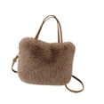 thumbnail image 4 of Bolso de mano de felpa para mujer, bolso de hombro, lindo, suave, con correa para el hombro, bolso peludo, 4 of 9