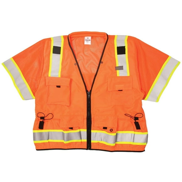 Kishigo S5011 Ultra-Cool Polyester Professional Surveyors Vest, Large, Orange