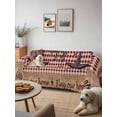 thumbnail image 6 of Texas Star Farmhouse Sofa Covers for 2-3 Cushion Couch L-Shaped Sectional, Rustic Red Plaid Berry Wooden Washable Sofa Covers Slipcover for Living Room Furniture, Couch Cover Blanket 71"x134", 6 of 9