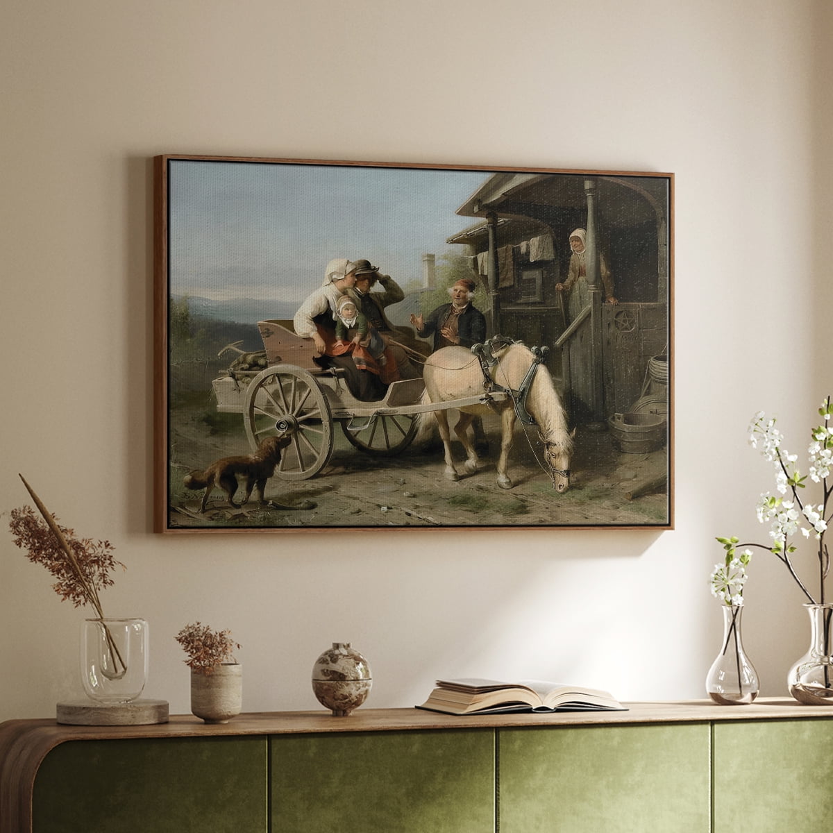 Vintage Landscape-CCXLIX By Wexford Home Framed in Walnut Wood Gallery Wrapped Canvas 17 in. x 25 in.