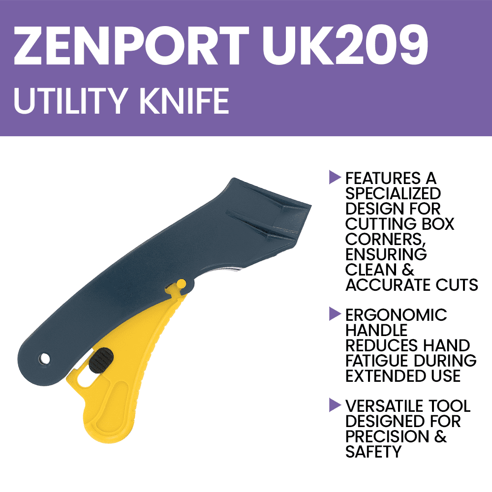 Zenport UK209 Utility Knife/Box Cutter with Safety Lock - 12 Pack