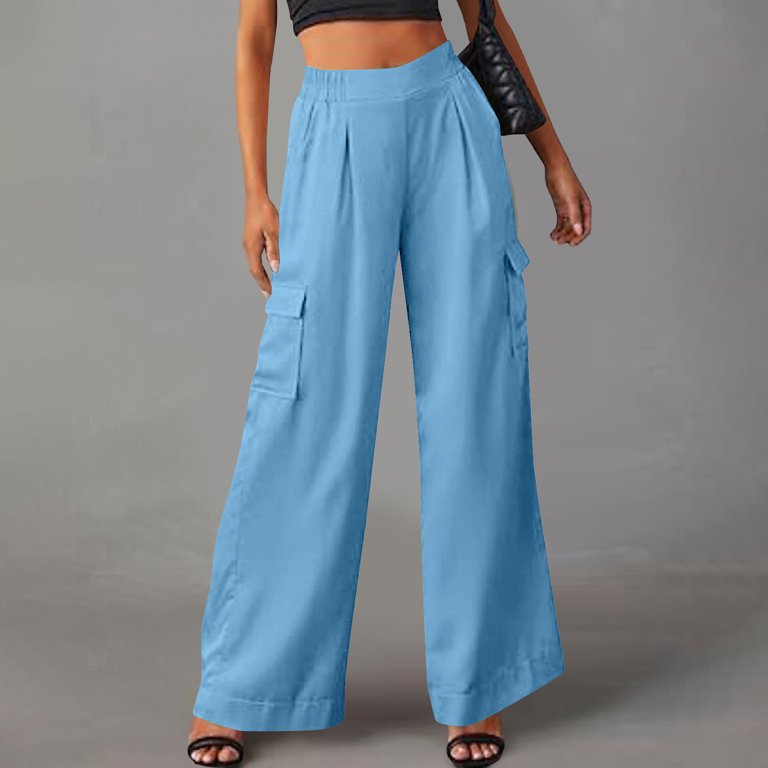 dress pants for winter women Wide Leg Dress Pants Women Size 2-12 High Waisted Crop Office Formal Business