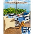 thumbnail image 5 of nqOlkjepod Black Blue Geometric Outdoor Tablecloth with Umbrella Hole & Zipper, Blue White Abstract Art Modern Rectangle Table Cover 60x120 Inch, Dining Waterproof Table Cloth Protector for Patio, 5 of 7