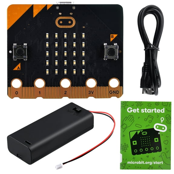 52Pi BBC Micro:bit V2.2 Board with Micro USB Cable and Battery Holder for Coding and Programming