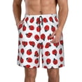 thumbnail image 2 of Uemuo Ladybug On Blue Stripes Pattern Men's Swim Trunks Hawaiian Beach Bathing Suit Swimsuits Beach Quick-Dry Shorts with Pockets-XX-Large, 2 of 9