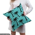 thumbnail image 4 of Ambesonne Palm Tree Fabric by the Yard Upholstery, Silhouettes on Blue, 1 Yard, Turquoise Black, 4 of 4