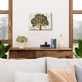 thumbnail image 2 of Tree of Life Abstract Wall Art Rustic Gold and Green Tree Leaf Wall Decor Nature Canvas Pictures for Living Room Bedroom Bathroom Colorful Simple Life Minimalist Poster Office Home Decorations 12x16”, 2 of 6