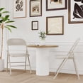 thumbnail image 2 of Folding Chairs Set of 2, Portable & Stackable Kitchen Chair, Foldable Chairs with Metal Frame Hold Up to 350 Pounds, Suitable for Dining Room, Home Office, Indoor and Outdoor Events, Beige, 2 of 6