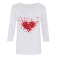 thumbnail image 4 of Erwazi Valentines Shirts for Women 3/4 Sleeve T-Shirts Love Heart Cute Graphic Valentines Day Tops Crew Neck Holiday Tees, 4 of 4