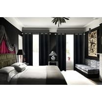 K68 BLACK Blackout Window Curtains 84" inches Long Panels Top Grommets Light Blocking for Bedroom ,Sliding Door Home Décor