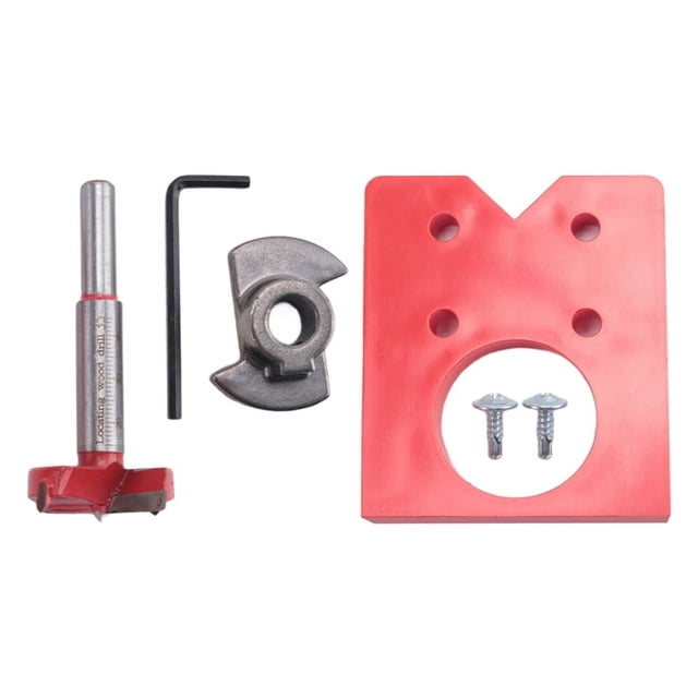 Juegos GuíA Broca Plantilla Bisagra 35 Mm Cortador Orificio PerforacióN Puerta Oculta con Posicionador para Muebles Madera
