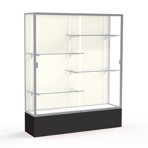 Waddell 375PB-SN-BK Spirit 60 x 72 x 16 in. Black Base Floor Display Case with 5 ft. Length, Plaque Back - Satin
