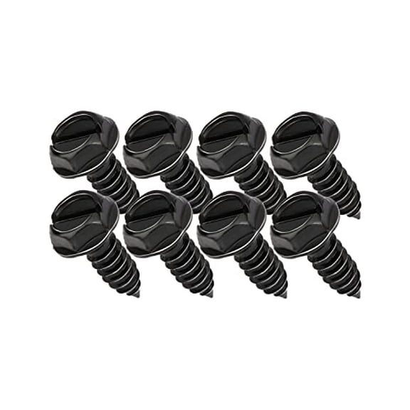 License Plate Screws, Rustproof Stainless Steel License Plate  Kit, Suitable for  Holes Size of 3/4" x 1/4" License Plate Bolts, Black License Plate Screws for Most Vehicles (8 Pcs)