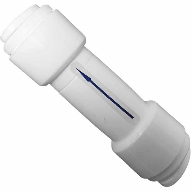 Inline Check Valve w/ 1/4" Quick Connect (Push Connect) Fittings for Reverse Osmosis Systems