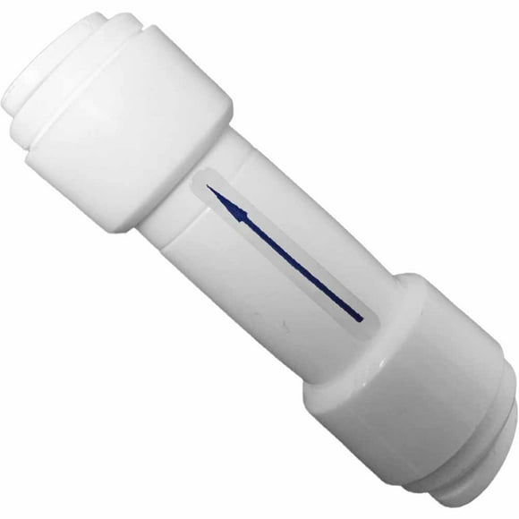 Clapet Anti-Retour en Ligne avec Raccords à Connexion Rapide 1/4 Pouces (Connexion par Poussée) pour Systèmes d'Osmose Inverse