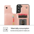 thumbnail image 5 of Allytech Slim Wallet Case for Samsung Galaxy S24 Plus, Flip PU Leather Kickstand Card Slots Case, Double Magnetic Buttons Shockproof Full Body Protection Durable Case for Women Men - Rosegold, 5 of 9