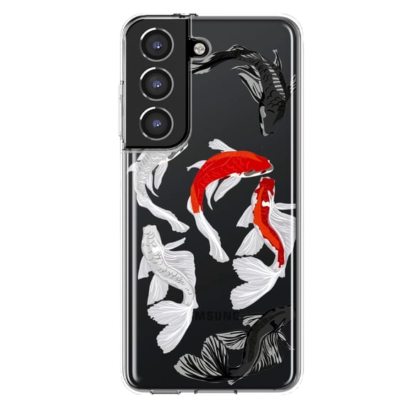 Mundaze - Case for Samsung Galaxy S22 Slim Shockproof Hard Shell Soft TPU Heavy Duty Protective Phone Cover - Koi Fish