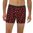 thumbnail image 2 of Men'S Boxer Briefs, Red Chili Pepper Black Soft And Breathable Mens Underwear Boxer Briefs With Widen Waist, 2 of 2
